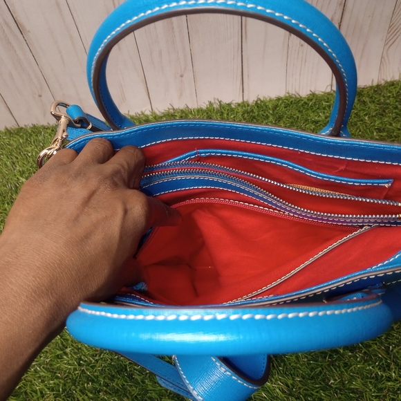 Bright Blue Dooney & Bourke Saffiano Leather Tote - Picture 17 of 17